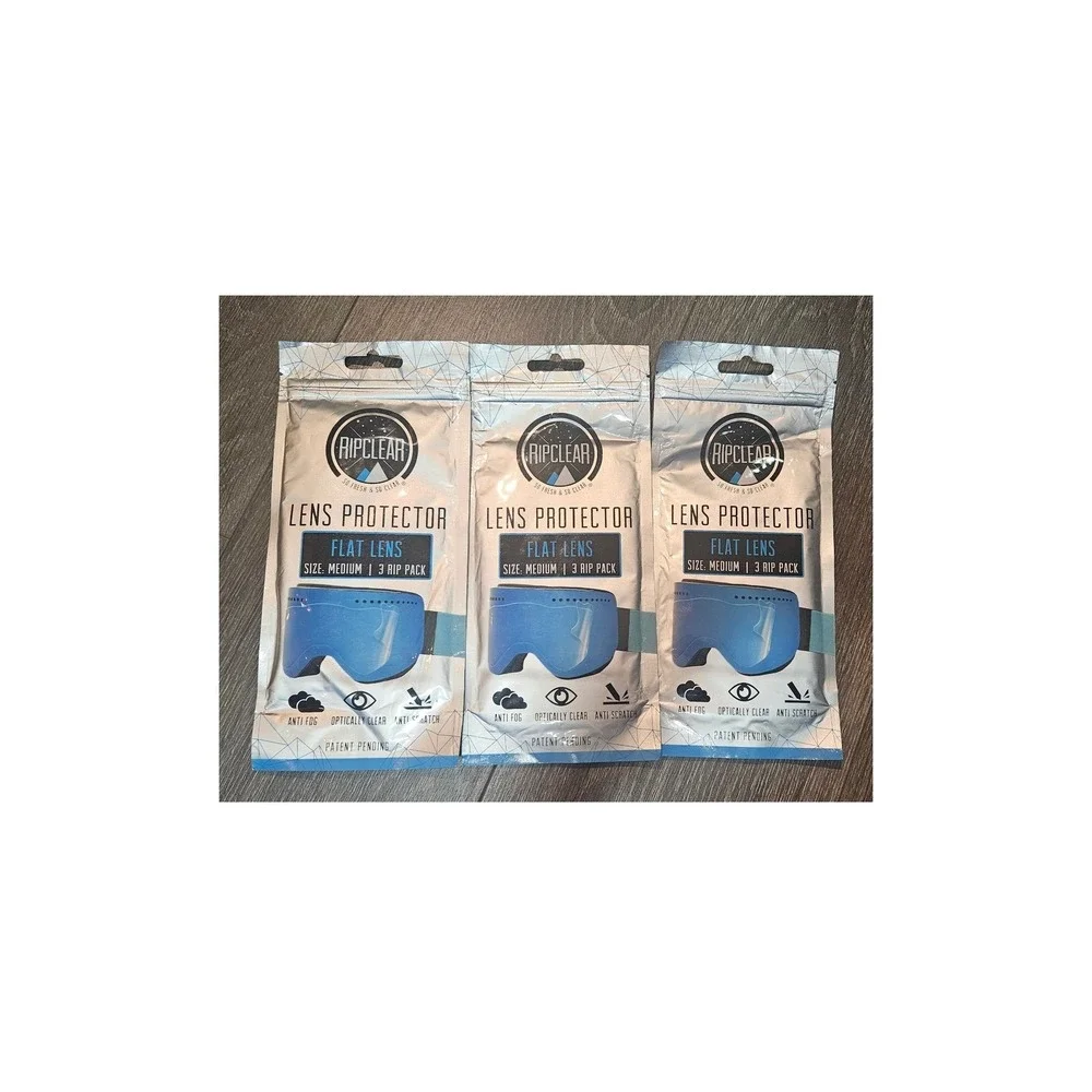 3 packages RIPCLEAR Lens Protector Flat Lens Medium 3-Hip Pack‎ Goggles Eyewear